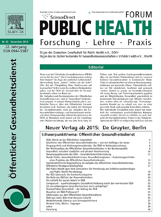 Go to journal home page - Public Health Forum